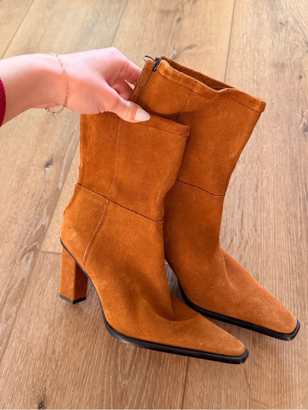Zara Suede Booties Size 6